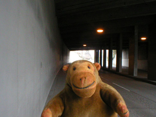 Mr Monkey in an underpass on the way to the Seattle Center