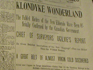 The Seattle Daily Times with the 'Klondyke Wonderland' headline