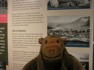 Mr Monkey reading one of the information panels