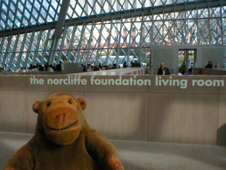 Mr Monkey scampering around the Norcliffe Foundation Living Room