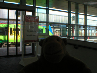 Mr Monkey looking at the entrance to Platform 0