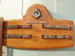 The battle honours of HMS Belfast