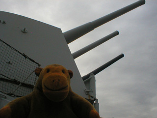 Mr Monkey looking at the side of 'B' turret