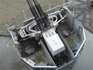 A 40mm Twin Bofors Mark V Mounting viewed from above