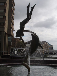 The girl and dolphin sculpture