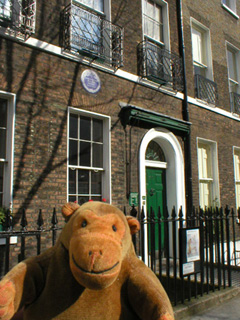 Mr Monkey outside the Charles Dickens Museum
