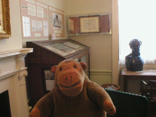 Mr Monkey looking around Dickens's study