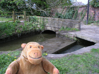 Mr Monkey at the bridge into Memorial Park