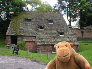 Mr Monkey outside Nether Alderley watermill
