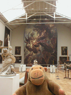 Mr Monkey in the main hall of the Musee Wiertz