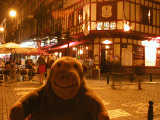 Mr Monkey outside the Danish Tavern