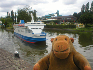 Mr Monkey looking at cross-channel ferry