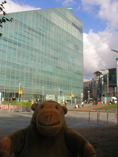 Mr Monkey looking towards Urbis from the Millennium gardens