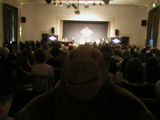 Mr Monkey watching the Theakston prize being awarded