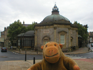 Mr Monkey looking at the Pump Room from across the road