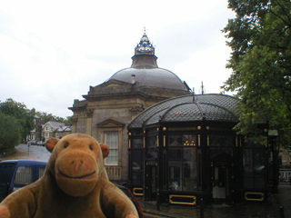 Mr Monkey outside the annexe of the Royal Pump Room