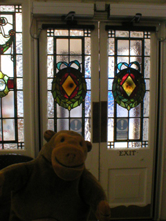 Mr Monkey approaching the exit of the Pump Room Annexe