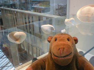 Mr Monkey looking at a row of cells by Karin Mulhert