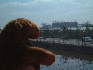 Mr Monkey looking at Old Trafford