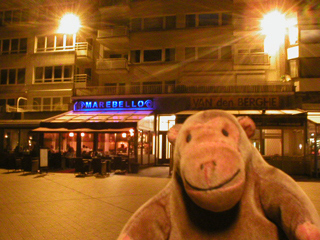 Mr Monkey looking across the promenade at the Marebello