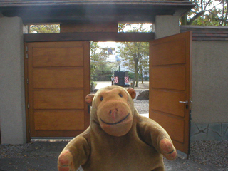 Mr Monkey leaving the Japanese garden