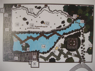 A map of the Shin-Kai-Tei garden
