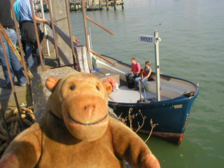 Mr Monkey waiting to board the Blue Link Overzet ferry