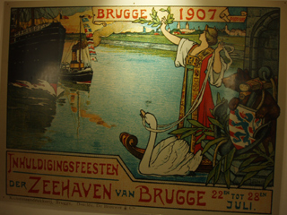 A poster celebrating the opening of the port