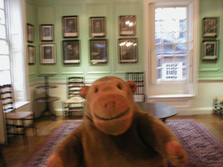 Mr Monkey looking at the portrait room on the first floor