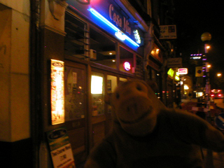 Mr Monkey outside the Casa Mia