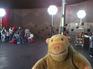 Mr Monkey inside the Serpentine Gallery Pavilion