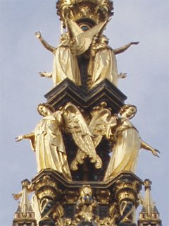 Angels clustering on the spire of the Albert Memorial