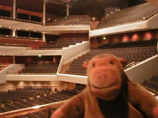 Mr Monkey looking up at the circle and gallery from the choir circle
