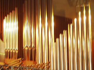 Some of the pipes of the Bridgewater Hall organ
