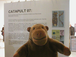 Mr Monkey reading the Catapult 07 poster