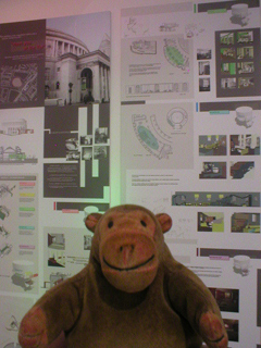 Mr Monkey looking at Central Library by Rebecca Jones