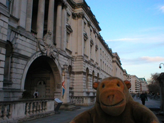 Mr Monkey on the terrace outside Somerset House