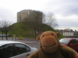 Mr Monkey looking at Clifford's Tower