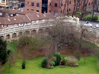 The back of Robin Hood's Tower seen from the  tower of York Minster
