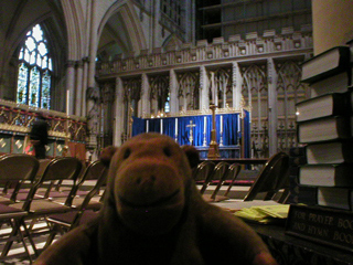 Mr Monkey looking at the high altar