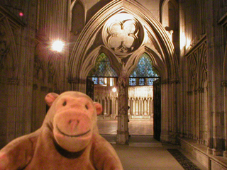 Mr Monkey outside the Chapter House