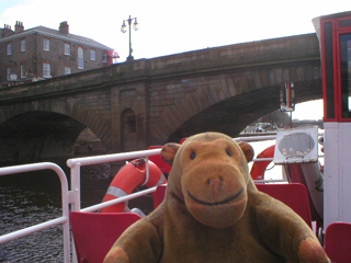 Mr Monkey looking at Ouse Bridge