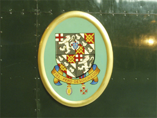 The coat of arms on the side of the Winston Churchill