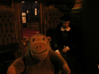 Mr Monkey with Queen Victoria in a section of her carriage
