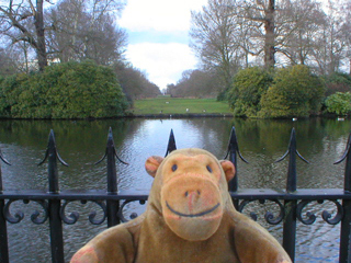 Mr Monkey looking across the moat