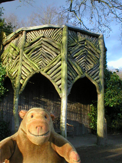 Mr Monkey looking at the Bark House