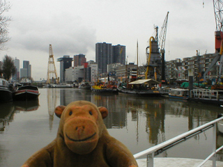 Mr Monkey looking down the Leuvehaven