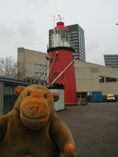 Mr Monkey looking at the Maritime Museum
