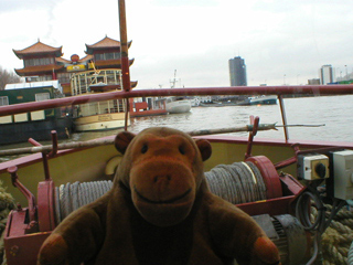 Mr Monkey looking along Parkhaven to the river