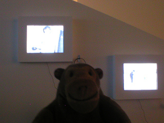 Mr Monkey watching Chen Shaoxiong's animation The Days